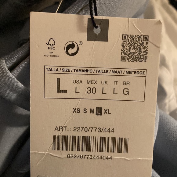 Zara - Pants With Fabric-Covered Belt - Blue - Women - Picture 4 of 4